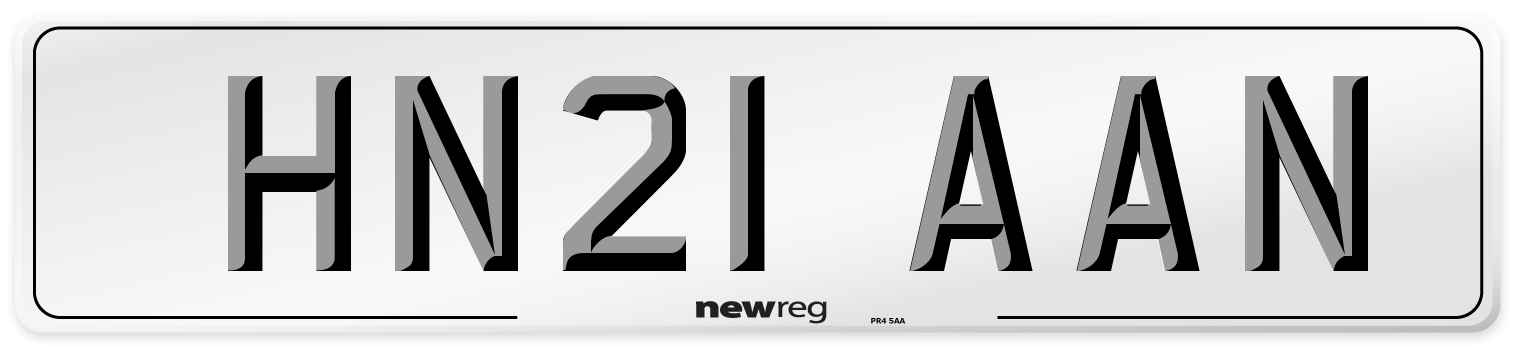 HN21 AAN Number Plate from New Reg